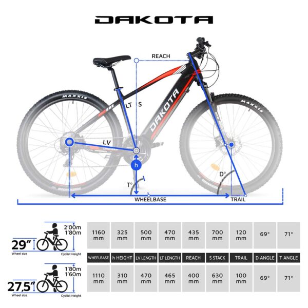 Urbanbiker Dakota | Elektrisches Mountainbike | 200KM Actieradius