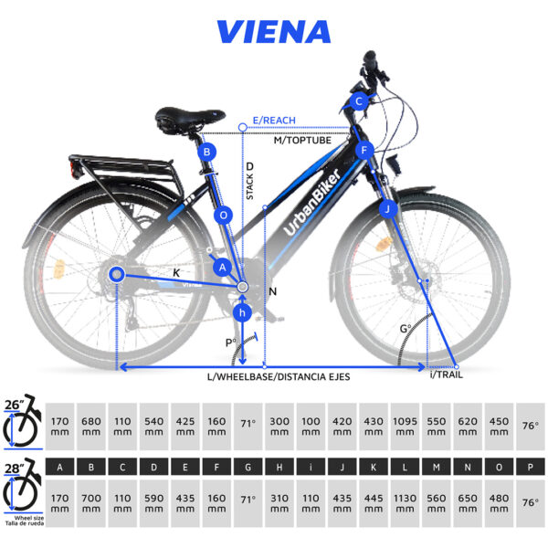 Urbanbiker Viena | Elektrische Hybride Fiets | 200KM Actieradius