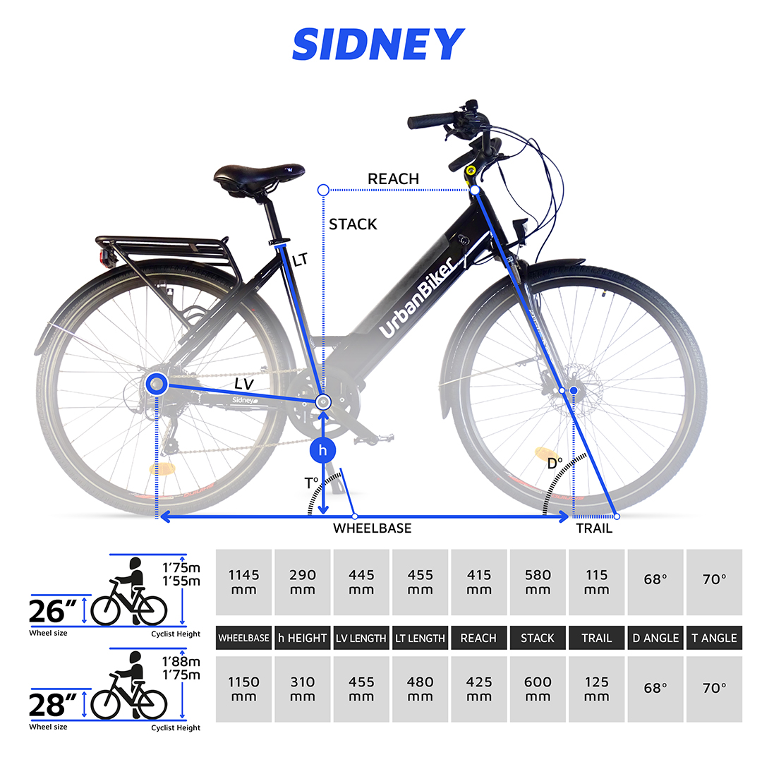 Urbanbiker Sidney | Elektrische Stadsfiets | 100KM Actieradius